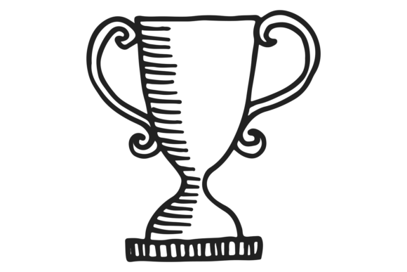 Award Cup Doodle. Champion Symbol. Winne