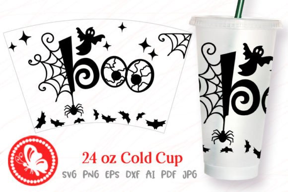 Boo Sign Halloween 24oz Cold Cup Tumbler