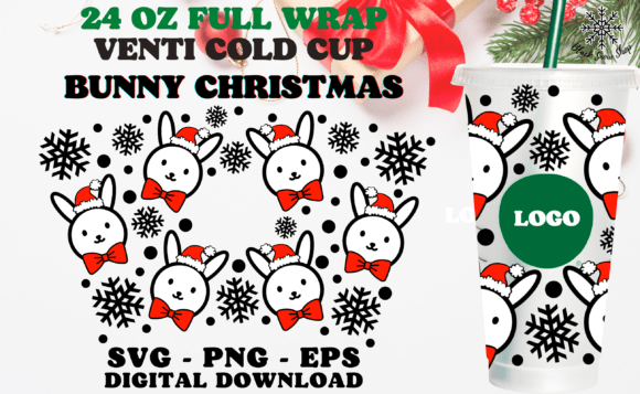 Bunny Christmas Wrap Venti Cold Cup
