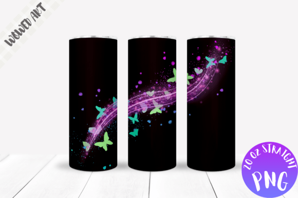 Butterfly Neon Wave Skinny Tumbler Wrap
