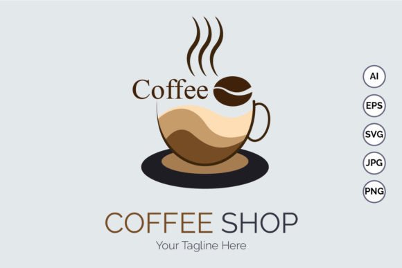Coffee Shop Cup Logo Template Design