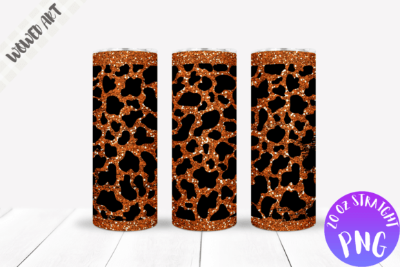 Glitter Leopard Skinny Tumbler Wrap