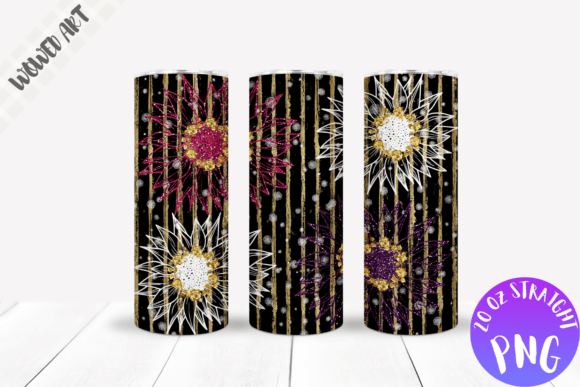 Glitter Sunflower 20 Oz Tumbler Wrap