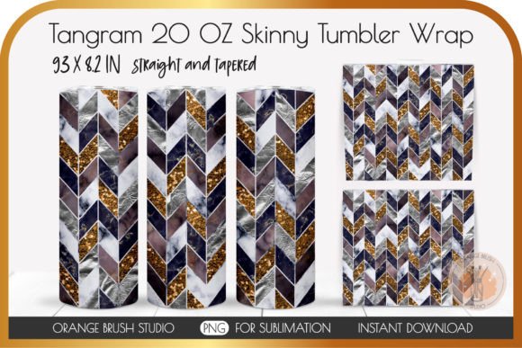Gold Glitter Chevron Skinny Tumbler Wrap