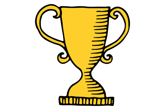 Golden Cup Doodle. Sport Competition Win