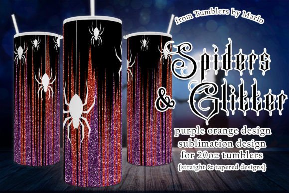 Halloween Orange Purple Glitter Tumbler