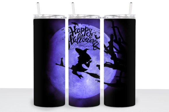 Halloween Witch on Broom 20oz Tumbler