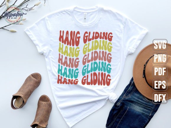 Hang Gliding SVG, Wavy Text