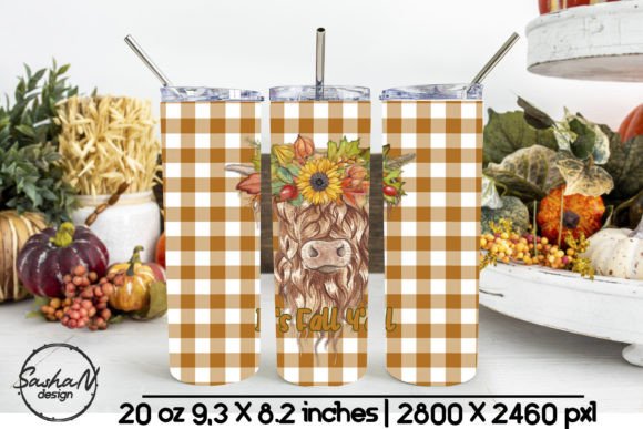 Highland Cow Tumbler Sublimation PNG