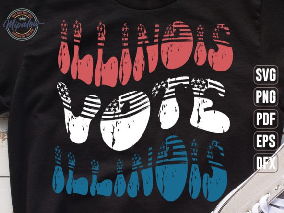 Illinois Vote State Vintage SVG Sublimat