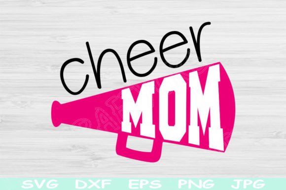 Megaphone Cheer Mom SVG for Cheerleading