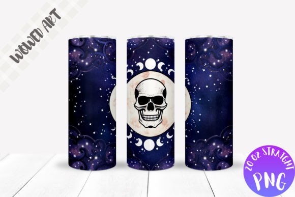 Skull X Moon 20 Oz Skinny Tumbler Wrap