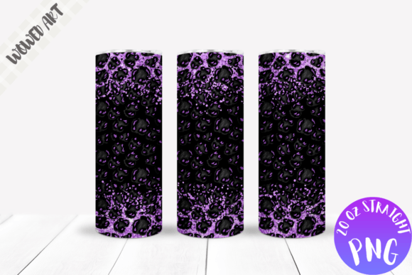 Violet Leopard 20 Oz Skinny Tumbler Wrap